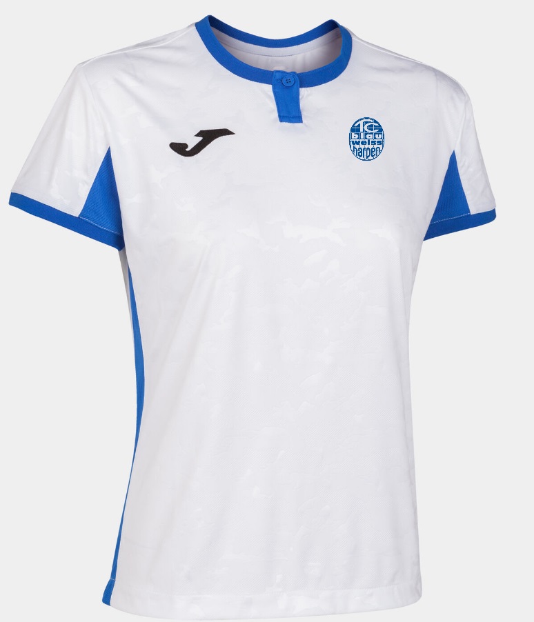 Kurzarmshirt frau Toletum II weiß königsblau